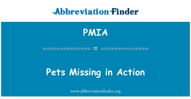PMIA: الحيوانات الأليفة في عداد المفقودين في العمل