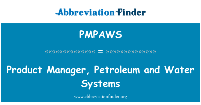 PMPAWS: Διευθυντής προϊόντος, πετρελαίου και συστήματα νερού