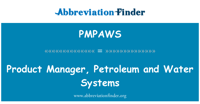 PMPAWS: Produktový manažer, ropy a vodní systémy