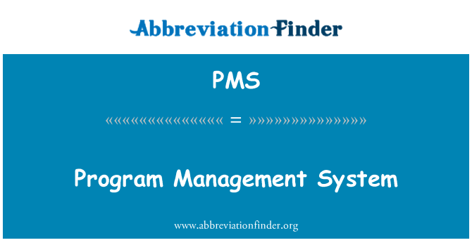 PMS: Sistemul de management al programului