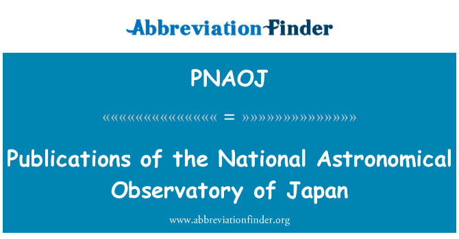 PNAOJ: Publikace národní astronomické observatoře Japonska
