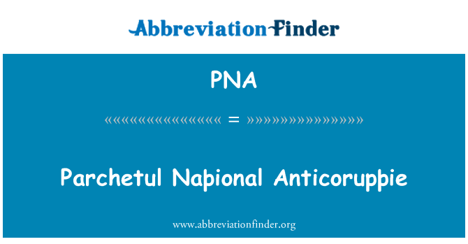 PNA: Parchetul Naþional Anticorupþie