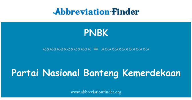 PNBK: Stránka Nasional udělat Banteng Kemerdekaan