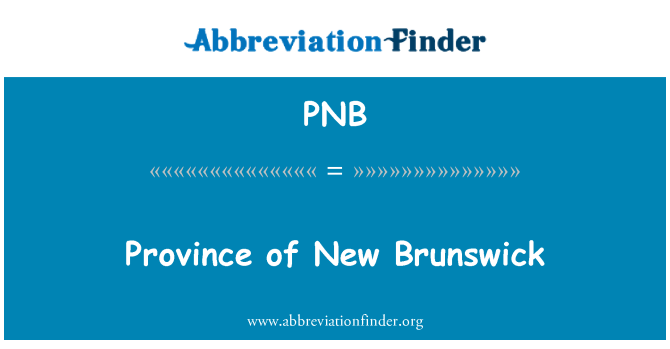 PNB: Provincia del nuovo Brunswick