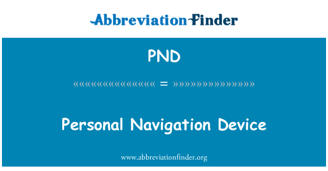 PND: Aparèy navigasyon pèsonèl