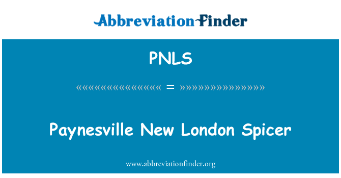 PNLS: Paynesville 뉴 런던 Spicer