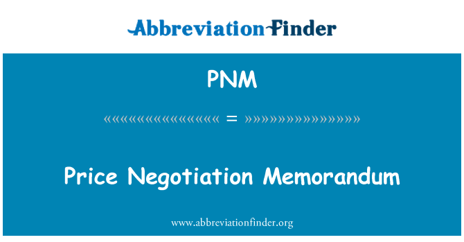 PNM: Prijs onderhandelingen Memorandum