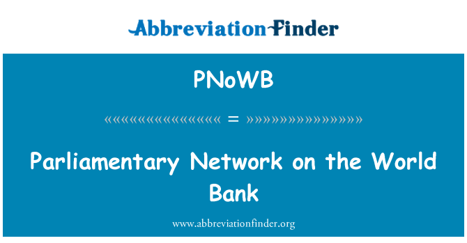 PNoWB: پارلیمانی نیٹ ورک پر عالمی بینک