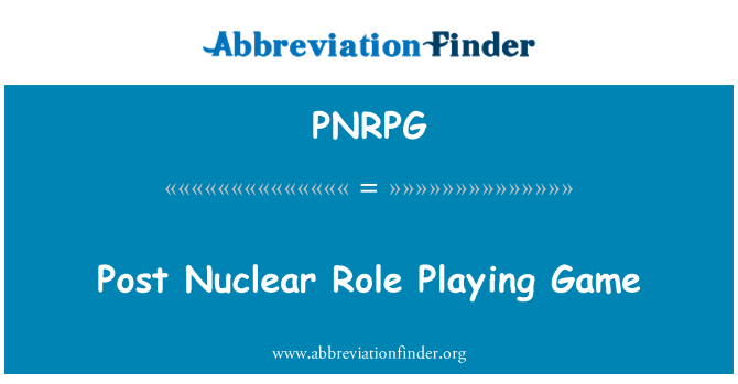 PNRPG: Post Nuclear Role Playing Game