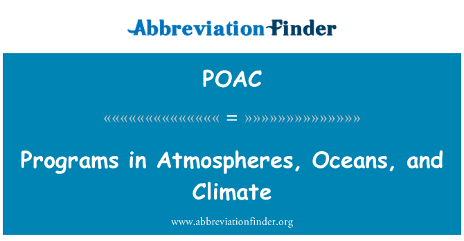 POAC: Programy atmosféru, oceány a podnebí