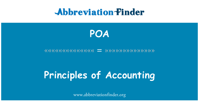 POA: Principles of Accounting