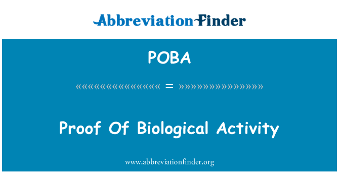 POBA: 生物活性的證明