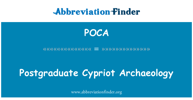 POCA: Postgraduale zyprischen Archäologie