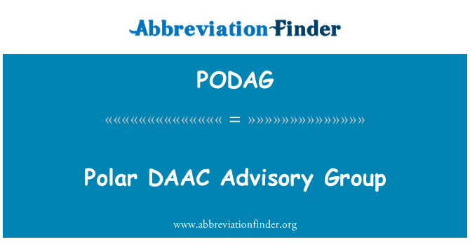 PODAG: Polar DAAC Advisory Group