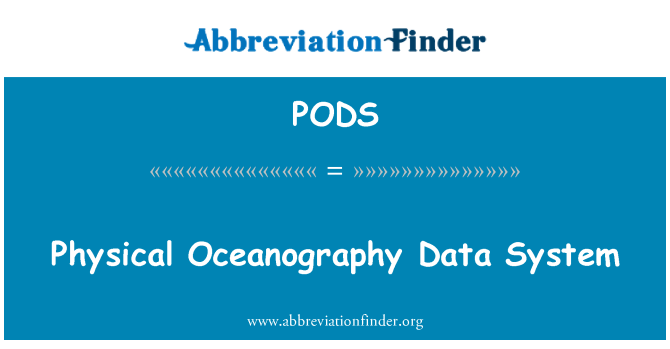 PODS: Oceanografia fizyczna danych systemu