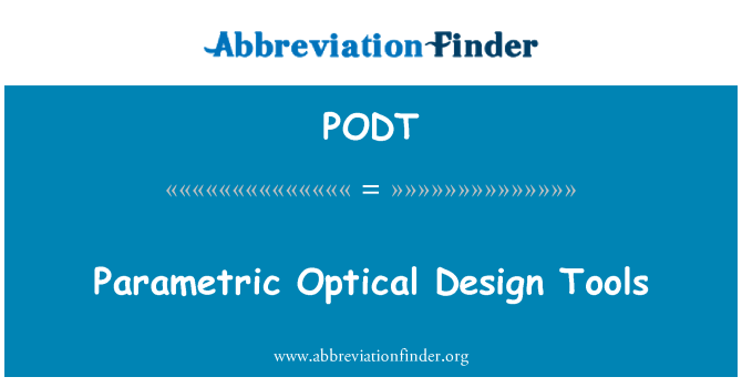 PODT: Параметрические оптический дизайн инструменты