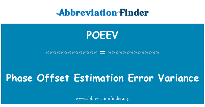 POEEV: Variance de l'erreur Estimation décalage de phase