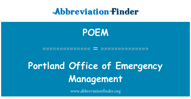 POEM: Portland Uffiċċju ta ' l-emerġenza ta ' l-amministrazzjoni