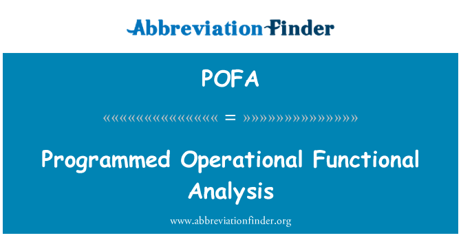 POFA: Programmeeritud toimima funktsionaalne analüüs