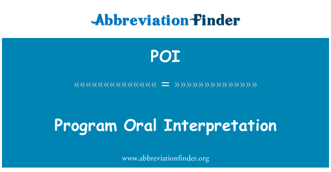 POI: Program Oral Interpretation