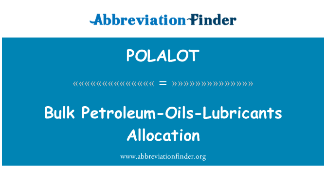 POLALOT: Μαζικές κατανομή πετρέλαιο-Λάδια-λιπαντικά