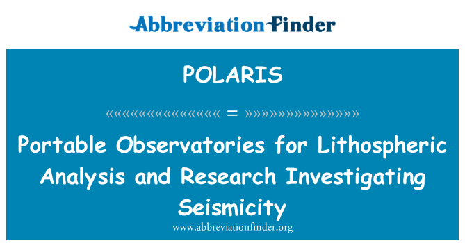 POLARIS: Mudah alih balai cerap Lithospheric analisis dan penyelidikan yang menyiasat Seismicity