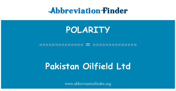 POLARITY: Pakistani naftaväljade OÜ