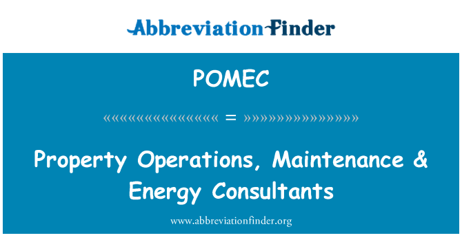 POMEC: Vlastnost operace, údržba & konzultanti v energetice