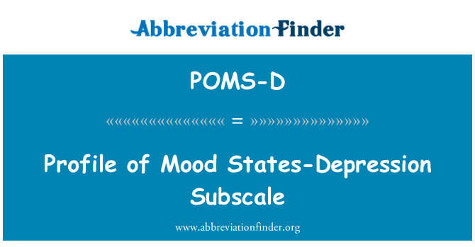 POMS-D: Profiel van:: stemming Staten-depressie subschaal