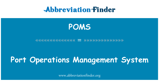 POMS: Port Operations Management System