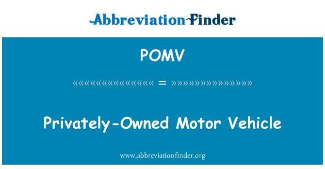 POMV: Kraftfahrzeug Privatbesitz