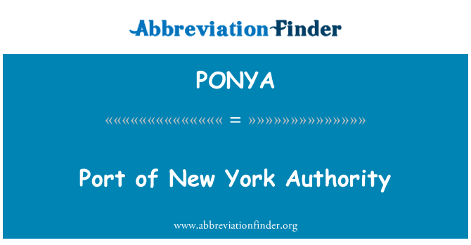 PONYA: Port of New York Authority