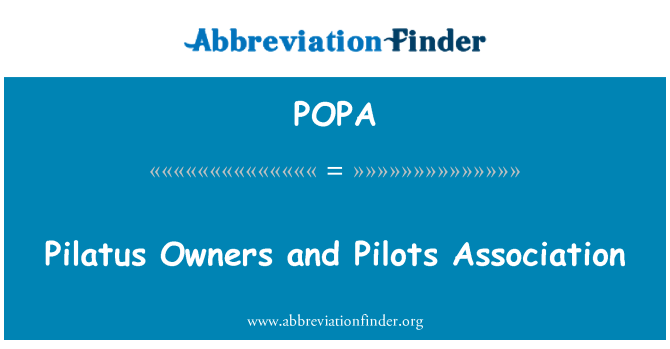 POPA: Пилатус собственици и пилотите асоциация