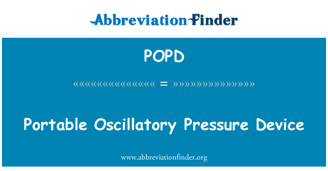 POPD: Dispositivo portatile di pressione oscillatoria