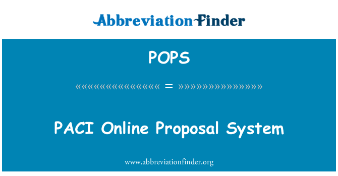 POPS: PACI Online Proposal System