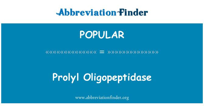 POPULAR: Prolyl Oligopeptidase