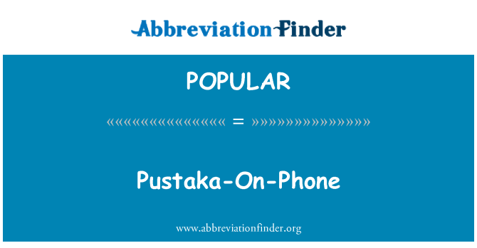 POPULAR: Pustaka al telefono