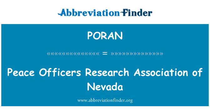 PORAN: Peace Officers Research Association of Nevada