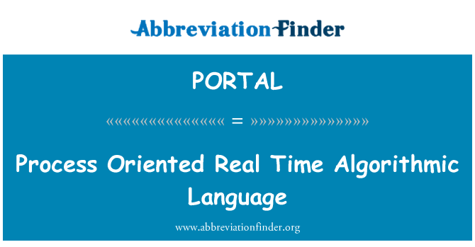 PORTAL: เวลาจริง Algorithmic ภาษามุ่งเน้นกระบวนการ