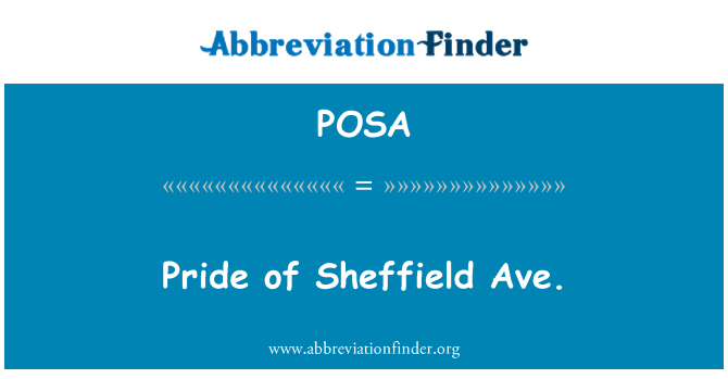 POSA: Pride ta ' Sheffield Ave.