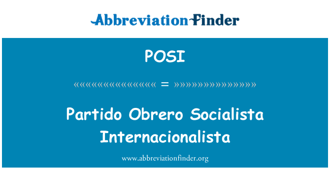 POSI: Partido Obrero Socialista Internacionalista