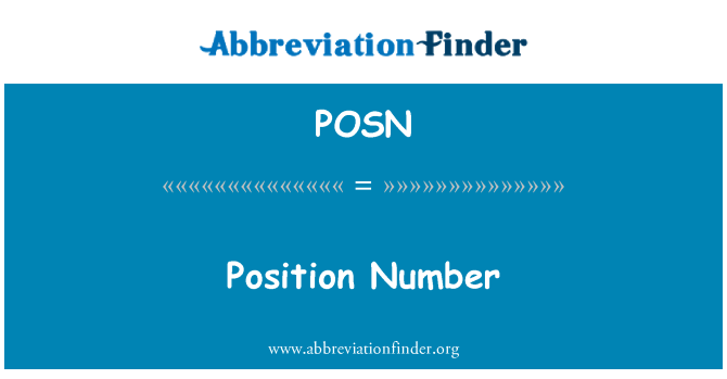 POSN: Pozisyon nimewo
