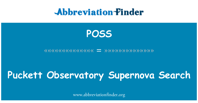 POSS: Puckett Observatory Supernova Search