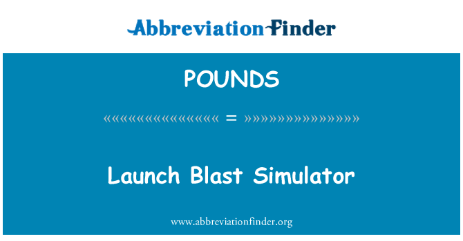 POUNDS: Uruchom symulator Blast
