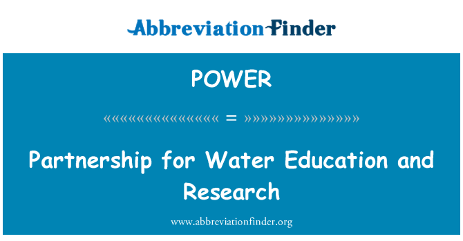 POWER: Partnership for Water Education and Research