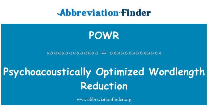 POWR: Psychoacoustically optimeret Wordlength reduktion