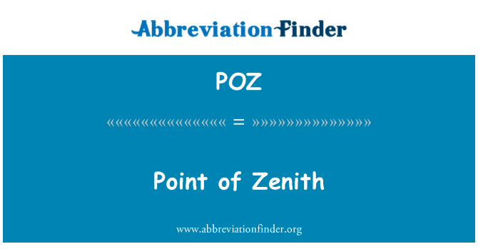 POZ: הנקודה של זניט
