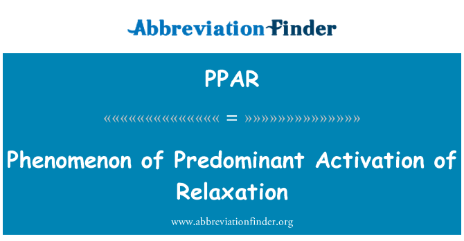 PPAR: Fenomén převládající aktivace relaxace