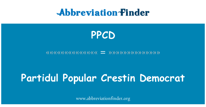 PPCD: Partidul populární Crestin demokrat