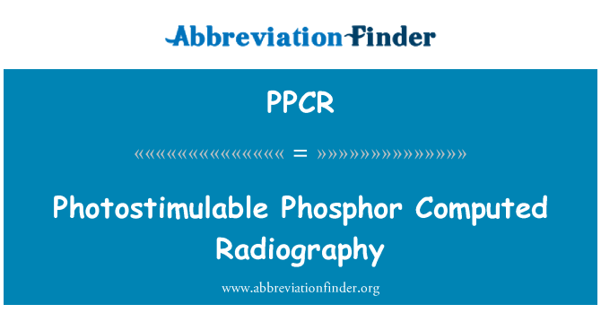 PPCR: Φωσφόρος Photostimulable υπολογιστεί ακτινογραφία